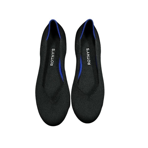 Rothy's Round Flat Bailarina in‎ Black Women's Size 8 - Picture 2 of 8